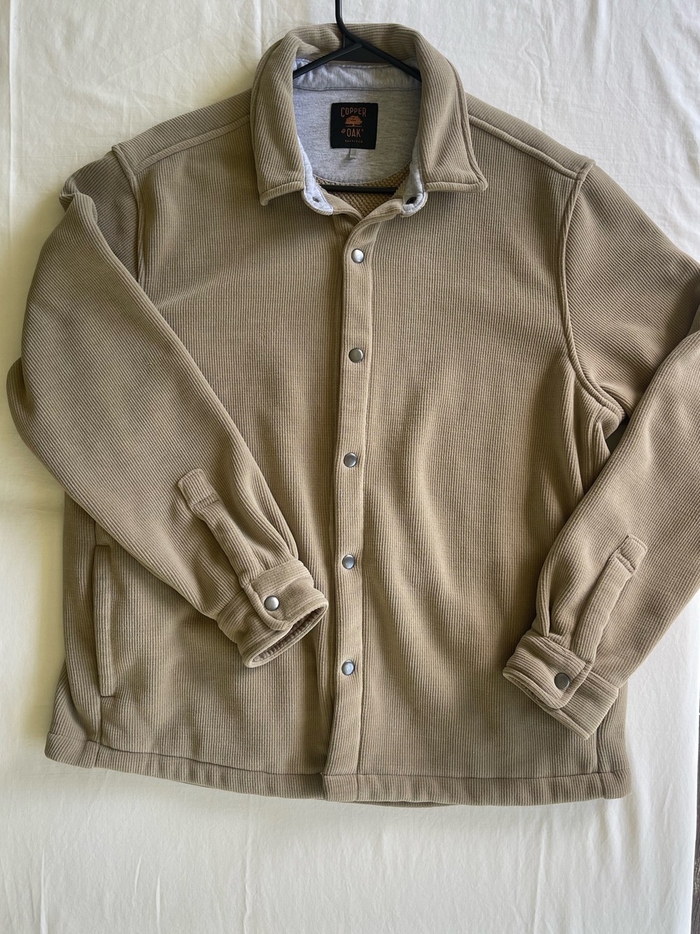 Copper & Oak Men's Taupe Snap-Front Shirt Jacket